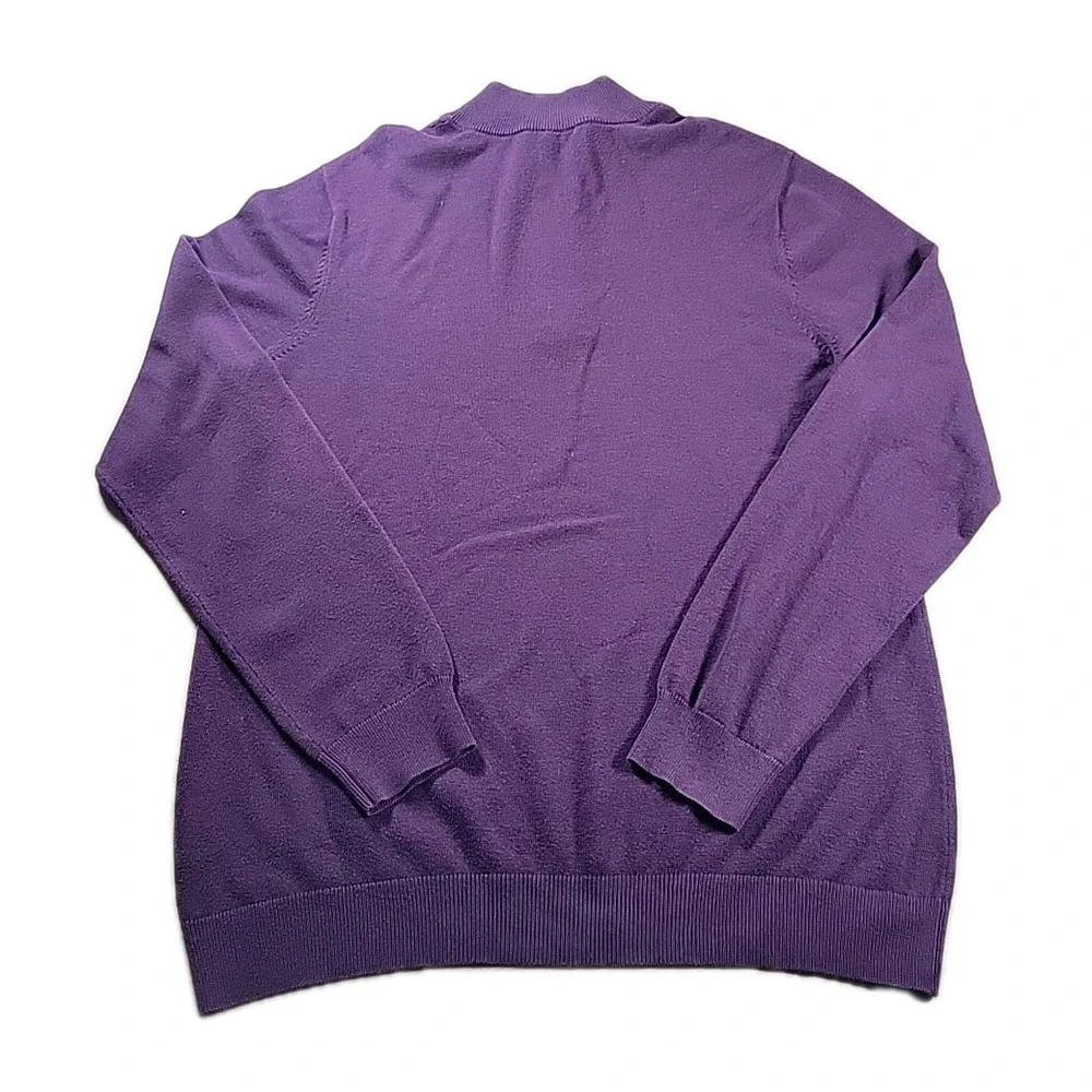 J McLaughlin BURGANDY Ribbed 1/4 Zip Pullover Sweater Men's Size MEDIUM‎